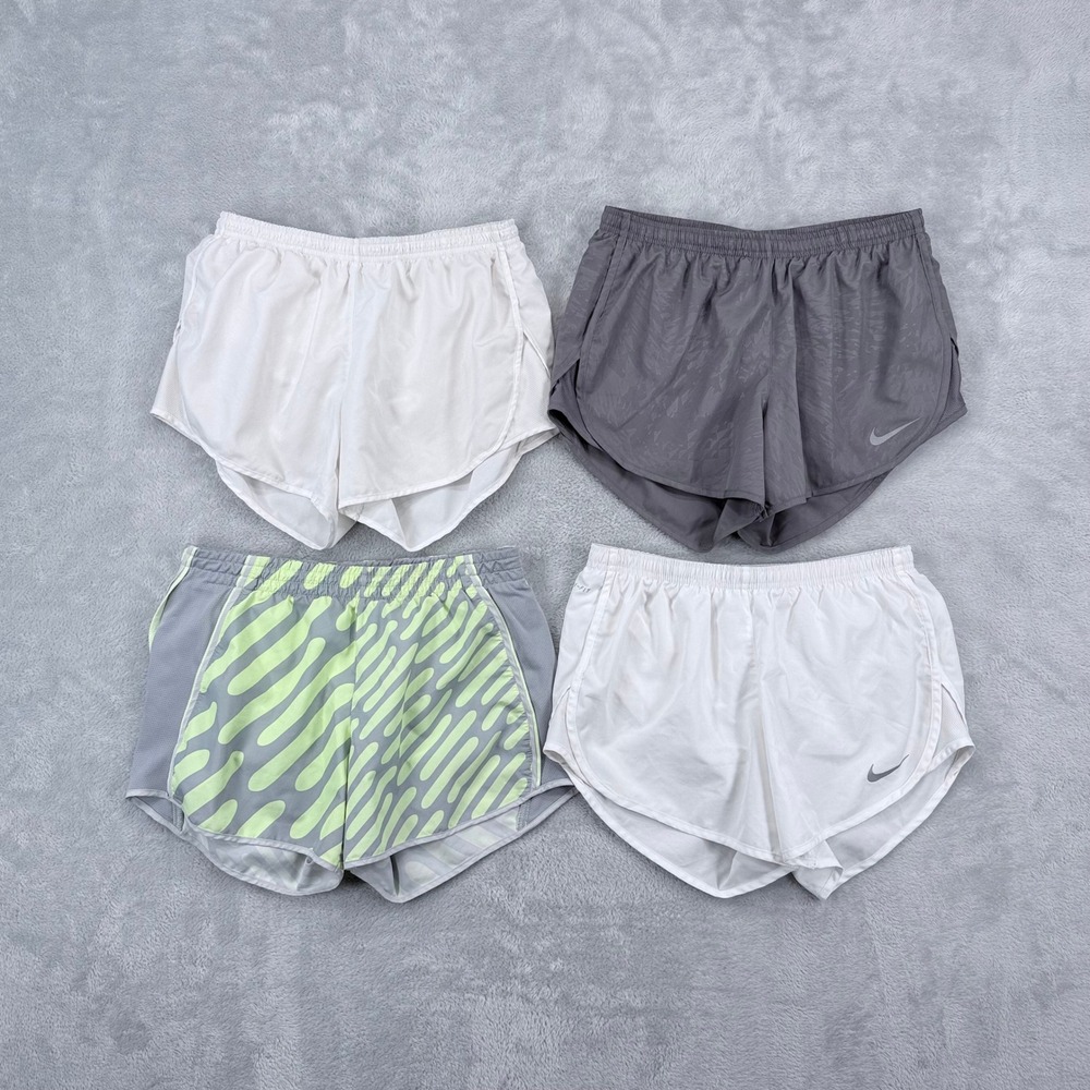 Nike Running Dri-FIT Shorts Lot 4 Women Small White Gray Bundle Athletic Lined
